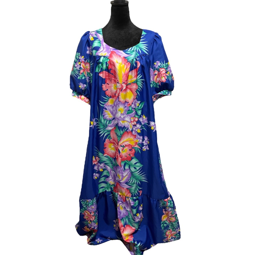 Royal Creations Hawaii Maxi Dress Floral‎ MuuMuu Luau Cruise Party Dress